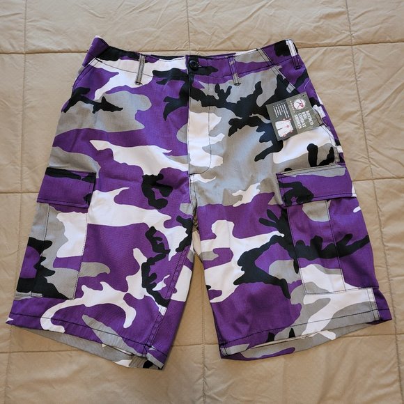 ROTHCO MEN'S BDU ARMY ULTRAVIOLET CAMO (SHORT PURPLE / WHITE / GREY / BLACK) - Picture 5 of 10